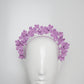 Fields of Flowers - Lavender Purple Leather flower Halo with beaded centres.