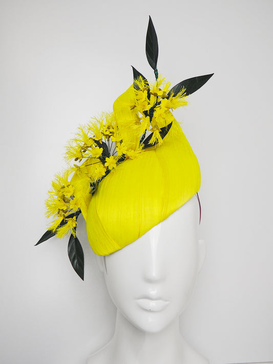 Golden Penda - Delicate yellow blossoms on a fluorescent Silk Abaca Base