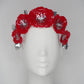 Princess poppy - Red Poppy headband with silver leaves
